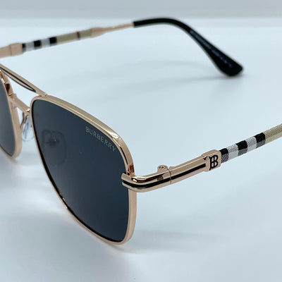 Solaires: Burberry Square Metal Black