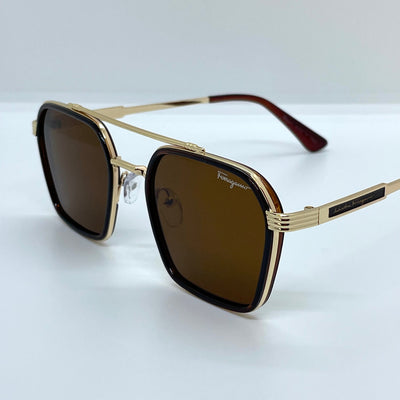 Solaires: Ferragamo Gold Square